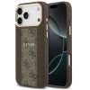 Guess 4G Stripe Apple iPhone 17 Pro MagSafe tok kameravédő kerettel, barna-arany