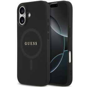   Guess Saffiano Classic Logo Apple iPhone 17 MagSafe tok, fekete