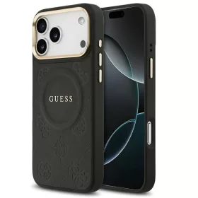   Guess Peony Hot Stamp Apple iPhone 17 Pro Max MagSafe tok kameravédő peremmel, fekete-arany