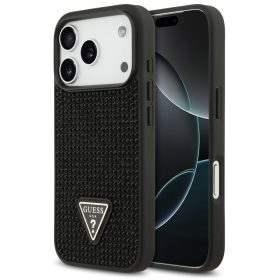   Guess Rhinestone Triangle Apple iPhone 17 Pro hátlap tok, fekete