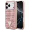 Guess Rhinestone Triangle Apple iPhone 17 Pro Max hátlap tok, rózsaszín