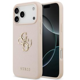   Guess Grained Big 4G & Classic Logo Apple iPhone 17 Pro Max hátlap tok, rózsaszín