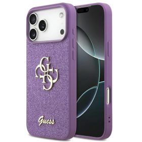   Guess Fixed Glitter Big 4G Apple iPhone 17 Pro hátlap tok, csillámos, lila