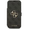 Guess Book 4G Metal Logo Apple iPhone 17 Pro Max oldalra nyíló tok kártyatartóval, fekete