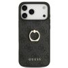 Guess 4G Ring Stand Apple iPhone 17 Pro Max tok, gyűrű alakú tartóval, fekete