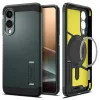 Spigen Tough Armor MagFit Samsung Galaxy S25 Edge tok, MagSafe, Abbys Green, zöld