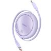 Baseus Free2Draw Mini USB-C töltő-és adatkábel, kihúzható, automata behúzó funkcióval, 100W, 1m, lila