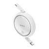 Baseus Free2Draw Mini USB-C töltő-és adatkábel, kihúzható, automata behúzó funkcióval, 100W, 1m, fehér
