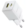 Baseus Palm 2in1 USB-C-USB-A hálózati gyorstöltő adapter, 20W, fehér