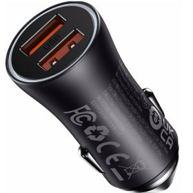   Baseus Golden Contactor Max 2xUSB-A autós töltő, 60W, szürke