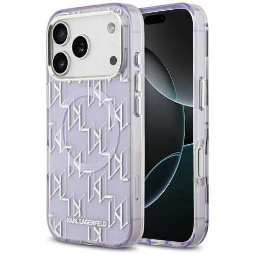 Karl Lagerfeld IML KL Monogram Apple iPhone 17 Pro Max MagSafe kompatibilis hátlap tok, lila