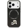 Karl Lagerfeld Karl & Choupette Pins Apple iPhone 17 Pro Max MagSafe kompatibilis hátlap tok, fekete