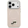Karl Lagerfeld Karl & Choupette Pins Apple iPhone 17 Pro Max MagSafe kompatibilis hátlap tok, rózsaszín
