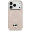 Karl Lagerfeld Choupette Pin Apple iPhone 17 Pro Max MagSafe kompatibilis hátlap tok, rózsaszín