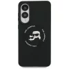 Karl Lagerfeld Silicone Double Heads And Circle Samsung Galaxy S25 Edge MagSafe kompatibilis hátlap tok, fekete