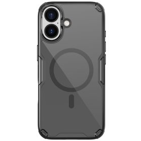   Nillkin Nature Pro Apple iPhone 17 mágneses hátlap tok, átlátszó-fekete