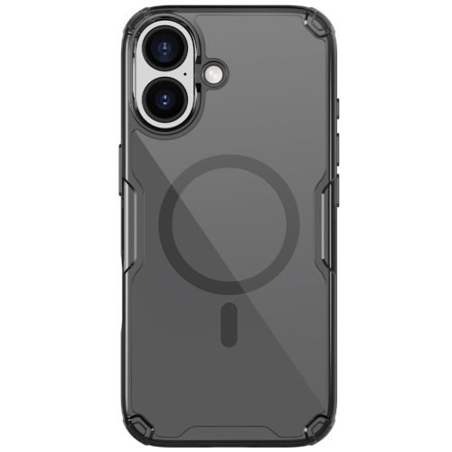 Nillkin Nature Pro Apple iPhone 17 mágneses hátlap tok, átlátszó-fekete