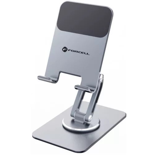 Forcell F-Grip Fold Stand 2 360 állítható / dönthető / összecsukható asztali tablet tartó, szürke