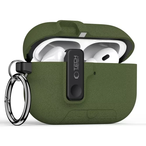 Tech-Protect Slim Hook AirPods Pro 3 strapabíró tok karabinerrel, zöld