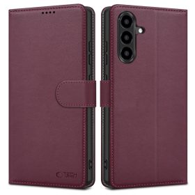   Tech-Protect Wallet Samsung Galaxy A17 flip / kinyitható tok kártyatartóval, bordó