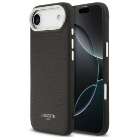   Lacoste PU Leather Champs Elysees Apple iPhone Air (2025) MagSafe tok kameravédő peremmel, fekete