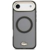 Lacoste PC/TPU Frosted Finish Gold Logo Apple iPhone Air (2025) MagSafe tok kameravédő peremmel, fekete-arany