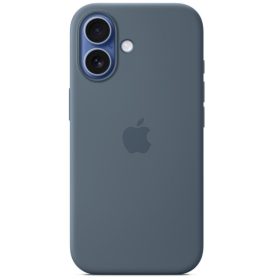 Apple iPhone 17 gyári szilikon tok, MagSafe, acélkék