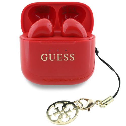 Guess Classic Logo Charm TWS vezeték nélküli fülhallgató, piros
