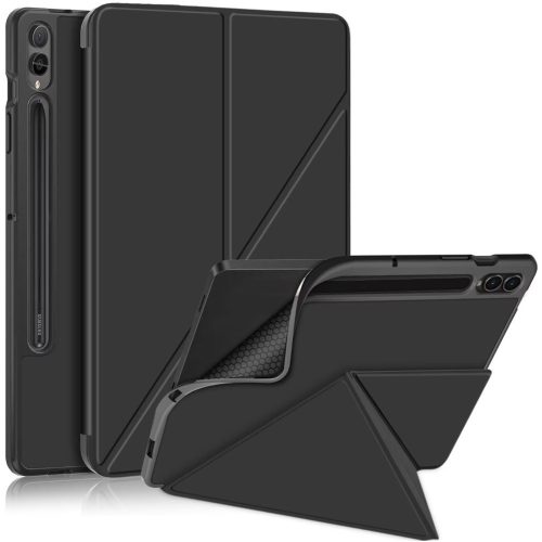 Origami Smart Case Samsung Galaxy Tab S9 Plus / Tab S10 Plus / S9 FE Plus mappa tok, érintőceruza tartóval, fekete