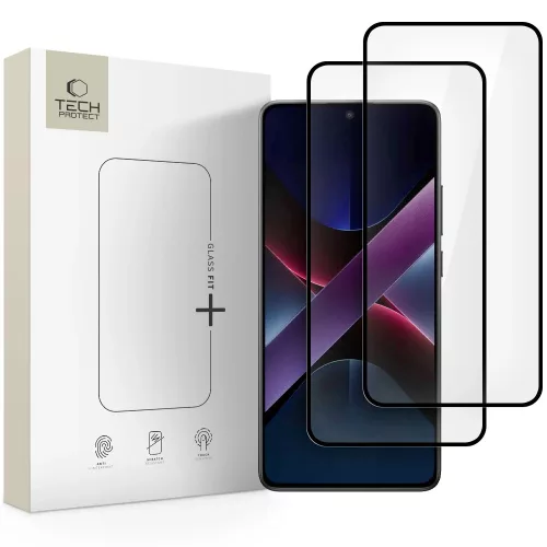Tech-Protect Glass Fit+ Xiaomi Poco X7 Pro kijelzővédő üvegfólia, fekete (2db)