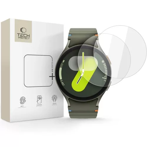 Tech-Protect Glass Fit+ Samsung Galaxy Watch 4 / 5 / 6 / 7 (44mm) kijelzővédő üvegfólia, átlátszó (2db)