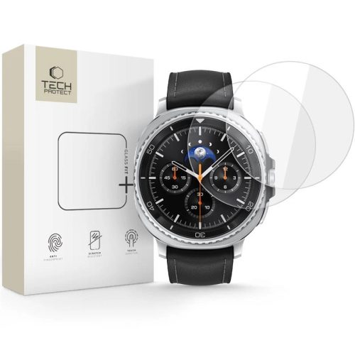 Tech-Protect Glass Fit+ Samsung Galaxy Watch8 Classic (46mm) kijelzővédő üvegfólia, átlátszó (2db)