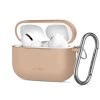 Tech-Protect AirPods Pro 3 szilikon tok, karabinerrel, barna (Caffe Latte)
