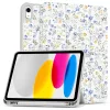 Tech-Protect Sc Pen Apple iPad 11 2025 / iPad 10.9 2022 oldalra nyíló, kitámasztható mappa tok ceruza tartóval, virág minta