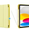 Tech-Protect Sc Pen Apple iPad 11 2025 / iPad 10.9 2022 oldalra nyíló, kitámasztható mappa tok ceruza tartóval, sárga