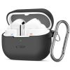 Tech-Protect Samsung Galaxy Buds 3 / 3 FE / 3 Pro szilikon tok, karabinerrel, fekete