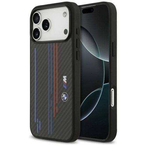 BMW M Kevlar Lines & Logo Apple iPhone 17 Pro MagSafe hátlap tok, fekete