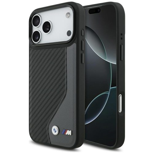 BMW M Carbon Logo Apple iPhone 17 Pro MagSafe hátlap tok, antracit szürke