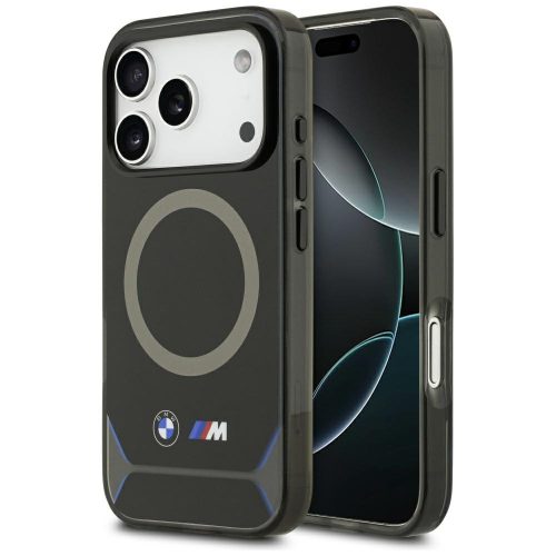 BMW M IML Metal Buttons & Logo Apple iPhone 17 Pro Max MagSafe hátlap tok, fekete-kék
