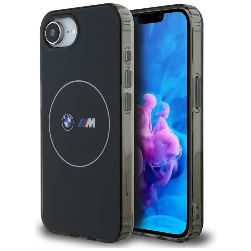 BMW IML Metal White Circle Apple iPhone 17e / iPhone 16e MagSafe hátlap tok, fekete