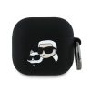 Karl Lagerfeld Silicone Karl&Chaupette Head 3D Apple AirPods 4 szilikon tok, fekete