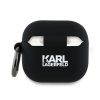 Karl Lagerfeld Silicone Karl&Chaupette Head 3D Apple AirPods 4 szilikon tok, fekete