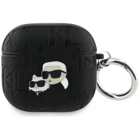   Karl Lagerfeld Monogram Karl & Choupette Head Apple AirPods 4 tok, fekete