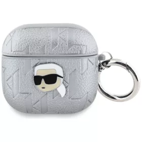   Karl Lagerfeld Monogram Karl Head Apple AirPods 4 tok, ezüst