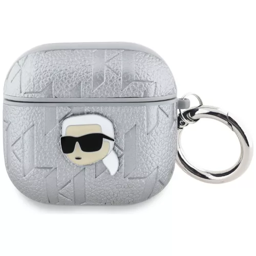Karl Lagerfeld Monogram Karl Head Apple AirPods 4 tok, ezüst