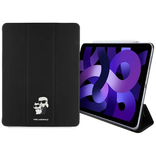 Karl Lagerfeld Saffiano Magnetic Karl &Choupette Apple iPad Air 13 2024 kihajtható tok, Mágneses, fekete