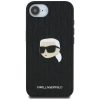 Karl Lagerfeld Monogram Karl Head Pin for iPhone 17e / iPhone 16e műbőr hátlap tok, fekete