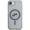 Karl Lagerfeld IML Metal Karl & Choupette Heads iPhone 17e / iPhone 16e hátlap tok, MagSafe, fekete