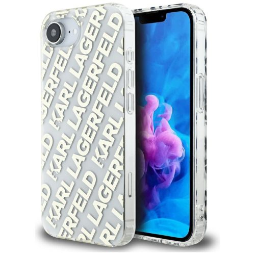 Karl Lagerfeld IML Repeat Logo iPhone 17e / iPhone 16e hátlap tok, arany