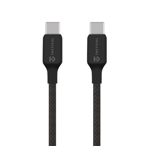 Tactical Stitch Thread USB-C-USB-C töltő- és adatkábel, szilikon, 0,3m, fekete